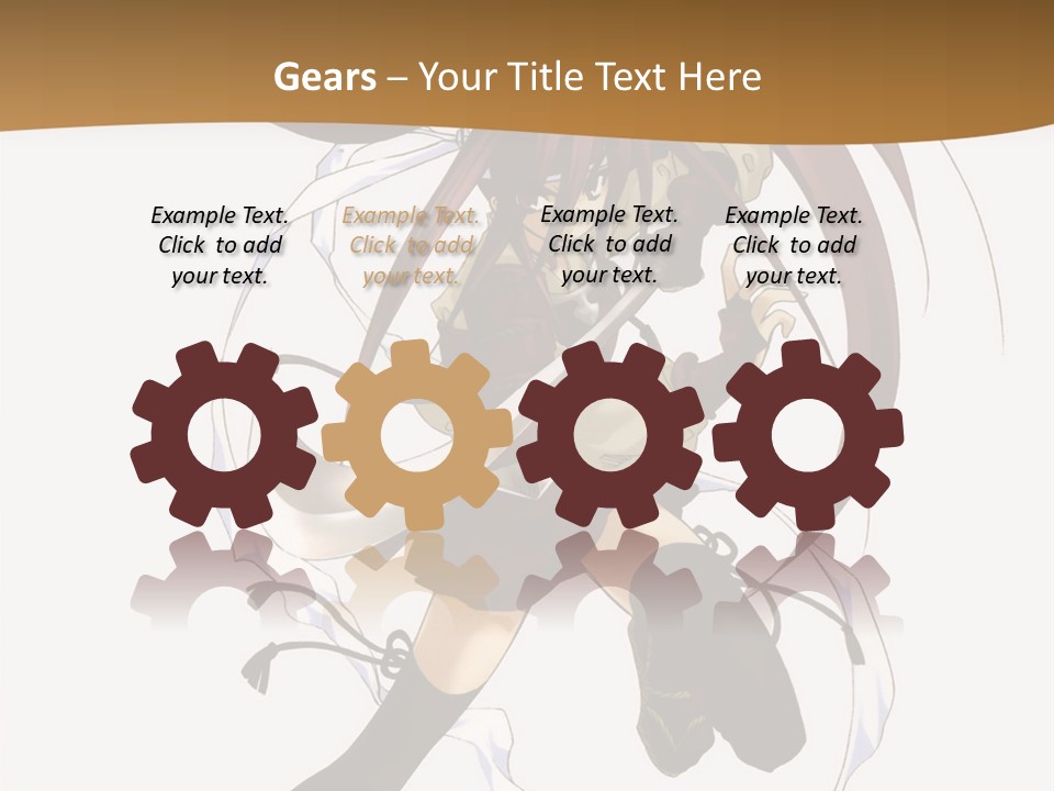 A Girl With Long Hair Is Running With A Sword PowerPoint Template