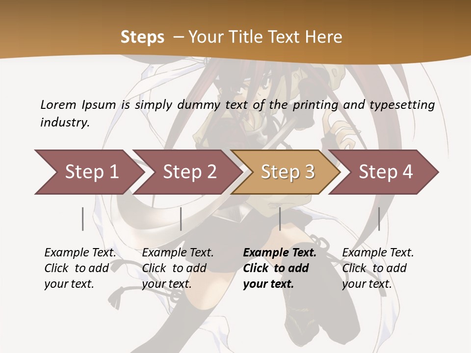 A Girl With Long Hair Is Running With A Sword PowerPoint Template