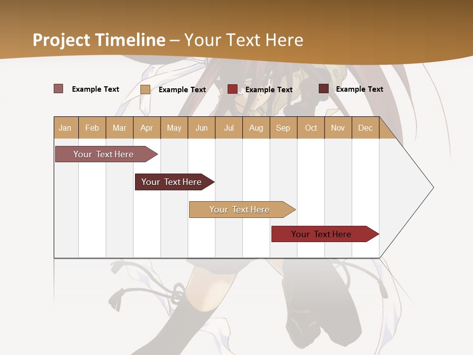 A Girl With Long Hair Is Running With A Sword PowerPoint Template