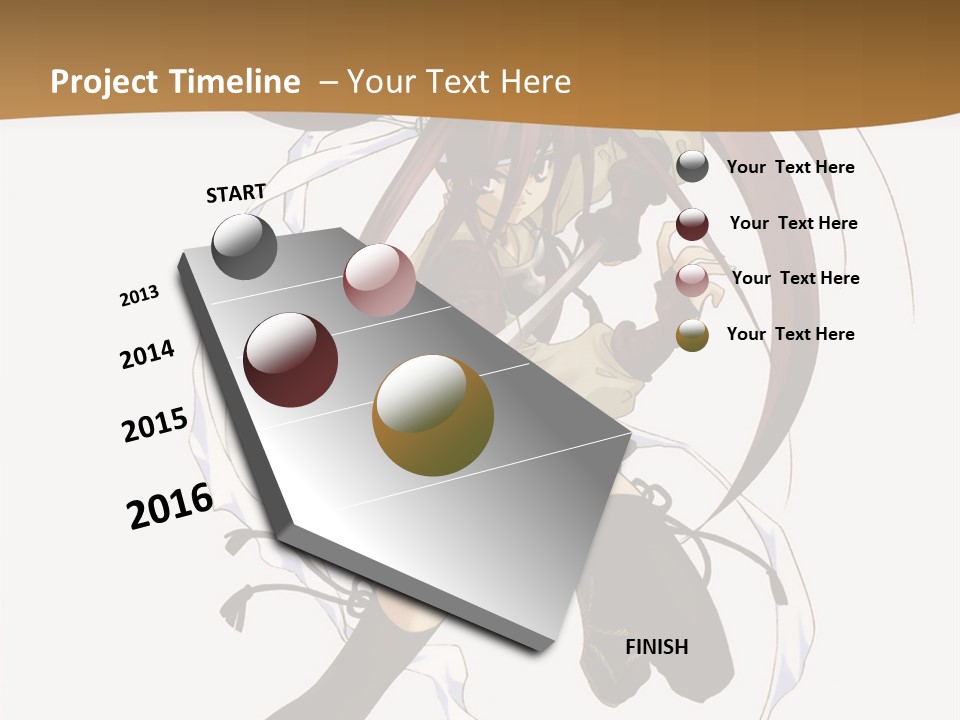 A Girl With Long Hair Is Running With A Sword PowerPoint Template