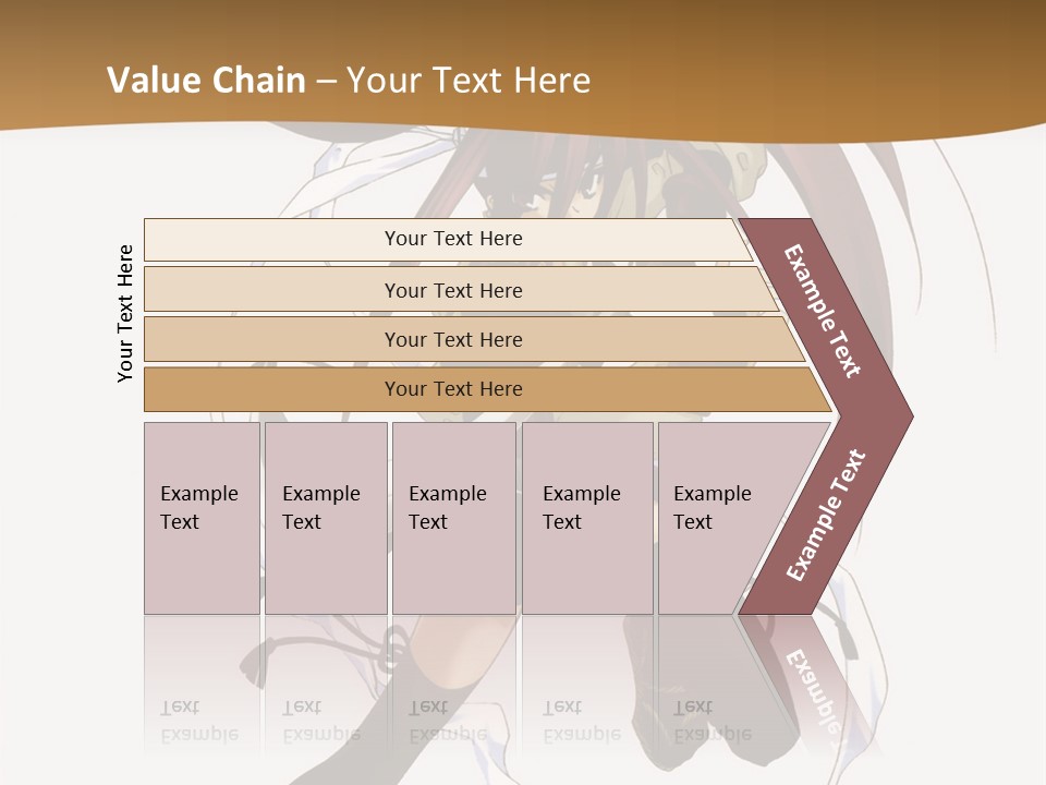 A Girl With Long Hair Is Running With A Sword PowerPoint Template