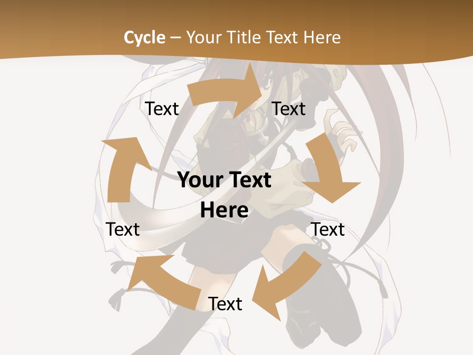 A Girl With Long Hair Is Running With A Sword PowerPoint Template