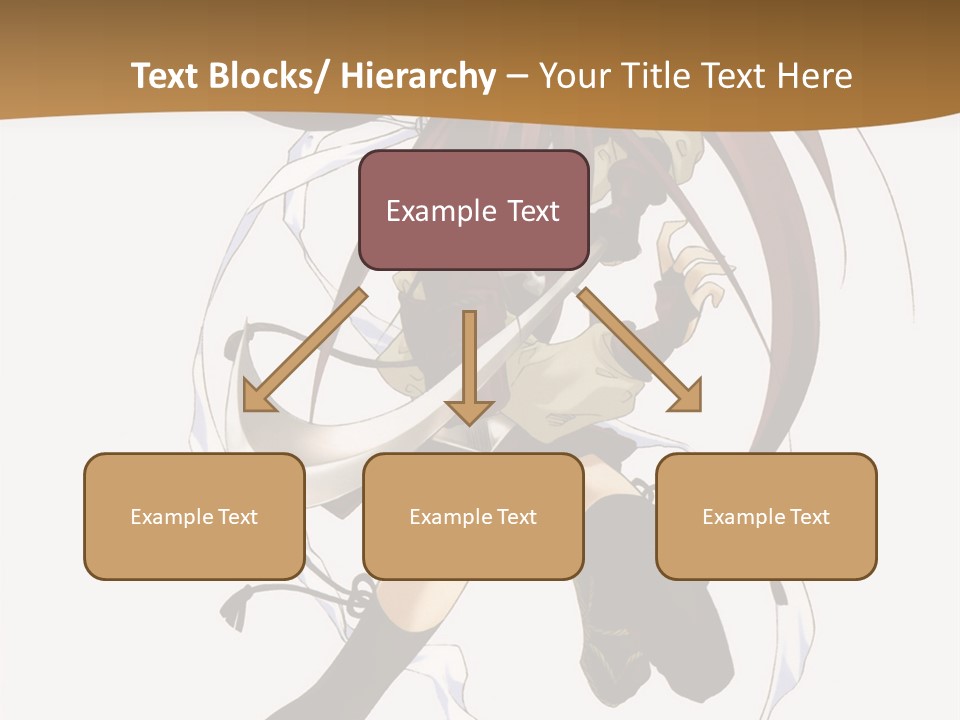 A Girl With Long Hair Is Running With A Sword PowerPoint Template