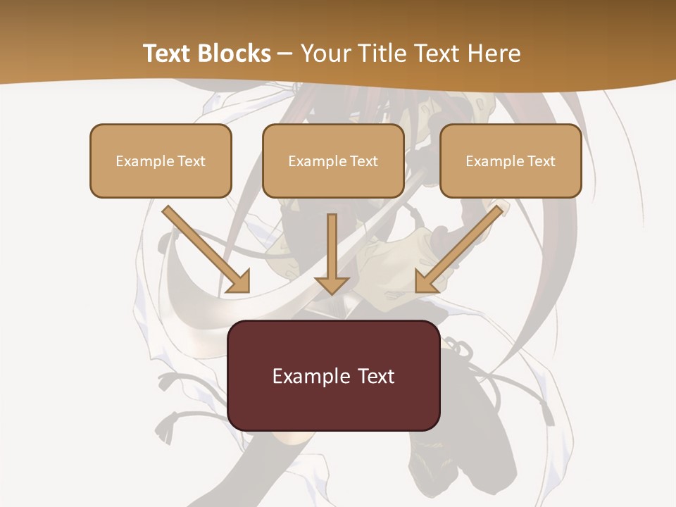 A Girl With Long Hair Is Running With A Sword PowerPoint Template