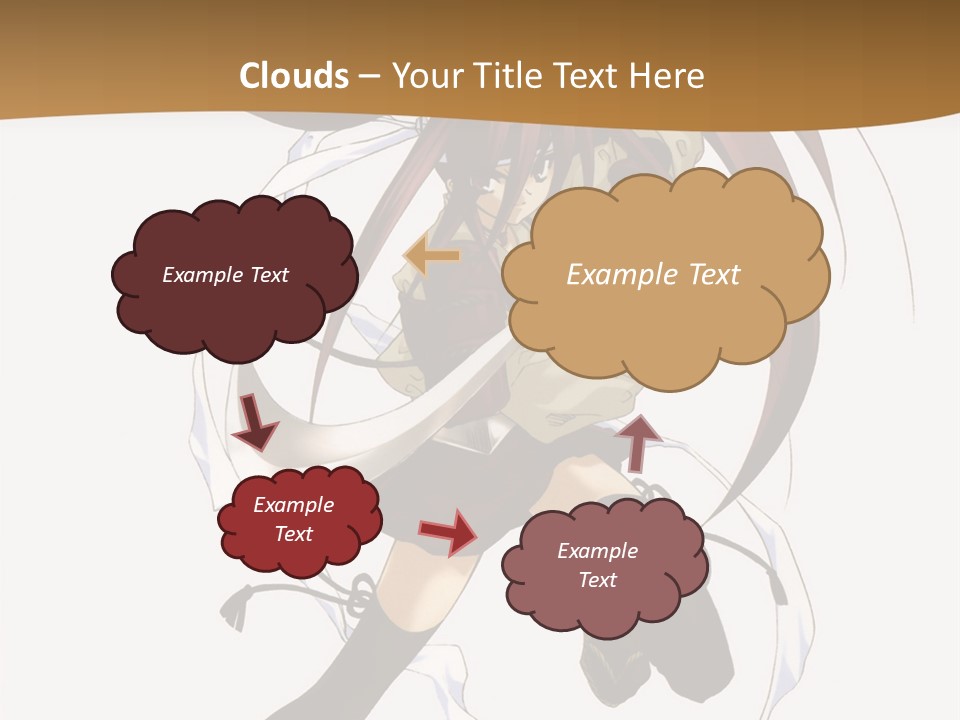 A Girl With Long Hair Is Running With A Sword PowerPoint Template