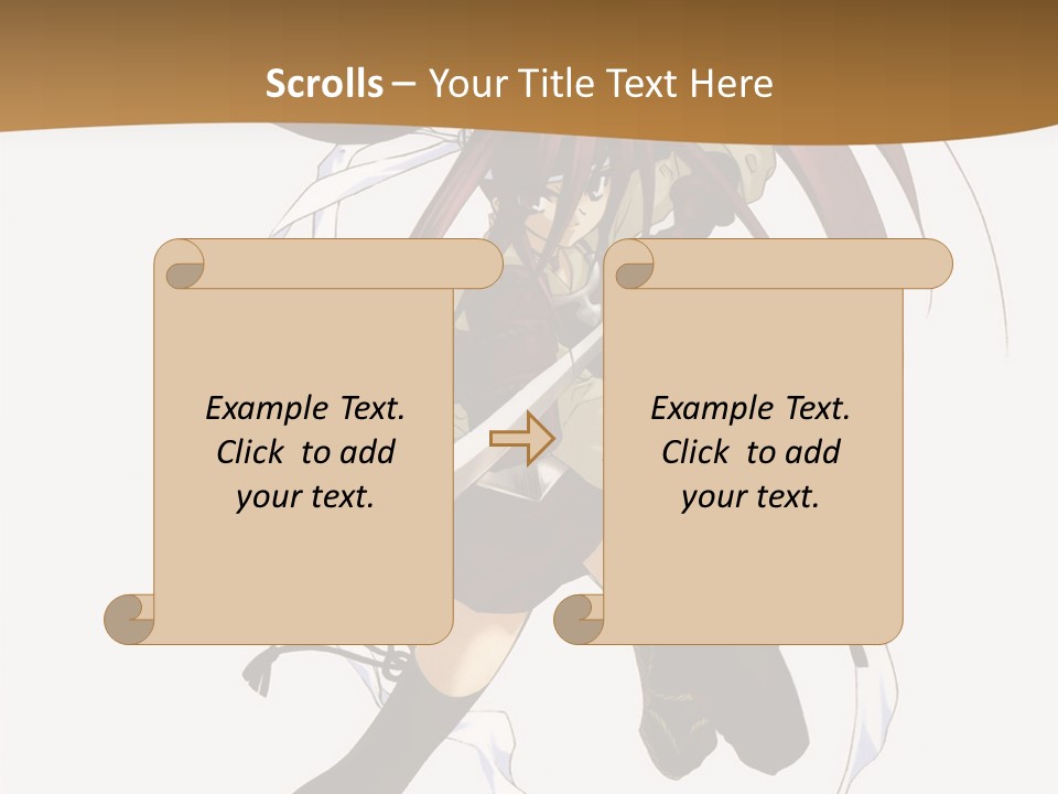 A Girl With Long Hair Is Running With A Sword PowerPoint Template