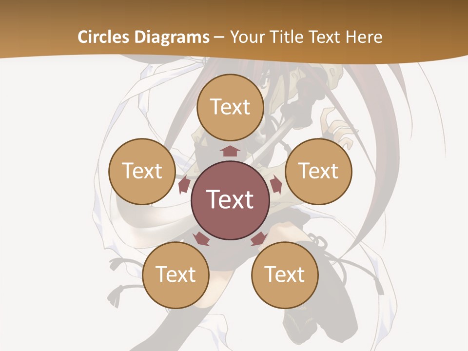 A Girl With Long Hair Is Running With A Sword PowerPoint Template