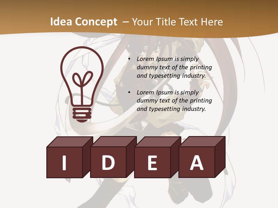 A Girl With Long Hair Is Running With A Sword PowerPoint Template