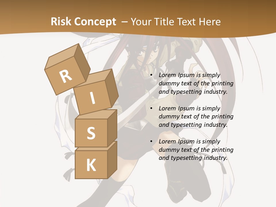 A Girl With Long Hair Is Running With A Sword PowerPoint Template