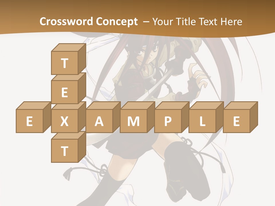 A Girl With Long Hair Is Running With A Sword PowerPoint Template