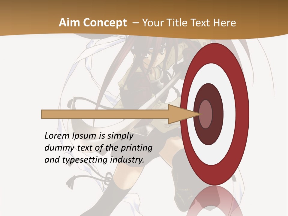 A Girl With Long Hair Is Running With A Sword PowerPoint Template