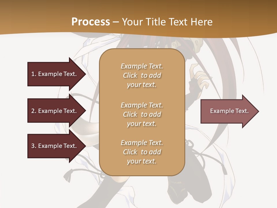 A Girl With Long Hair Is Running With A Sword PowerPoint Template