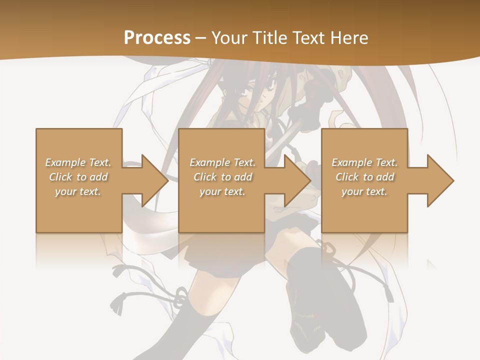 A Girl With Long Hair Is Running With A Sword PowerPoint Template