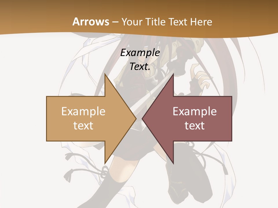 A Girl With Long Hair Is Running With A Sword PowerPoint Template