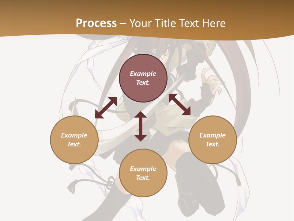 A Girl With Long Hair Is Running With A Sword PowerPoint Template