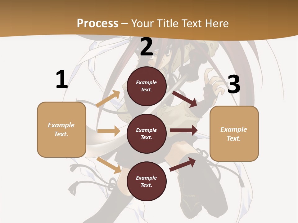 A Girl With Long Hair Is Running With A Sword PowerPoint Template