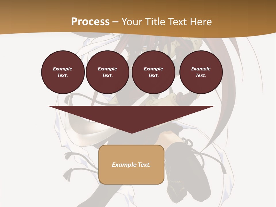A Girl With Long Hair Is Running With A Sword PowerPoint Template