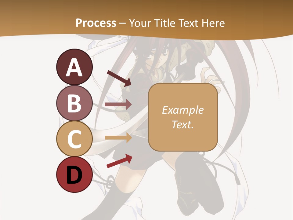 A Girl With Long Hair Is Running With A Sword PowerPoint Template