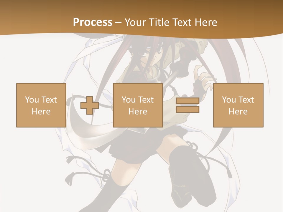 A Girl With Long Hair Is Running With A Sword PowerPoint Template