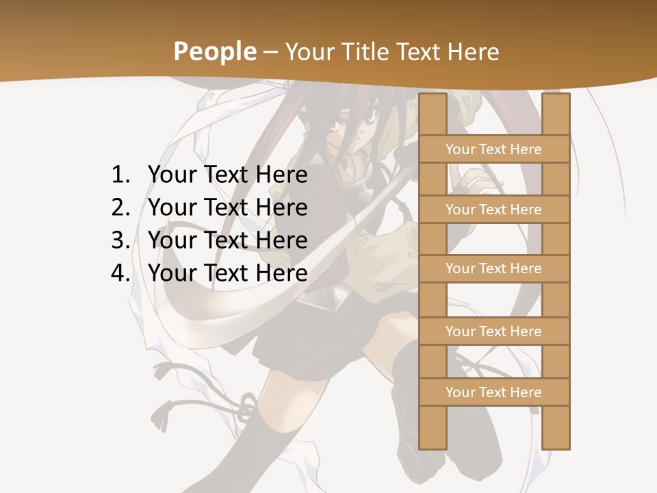 A Girl With Long Hair Is Running With A Sword PowerPoint Template