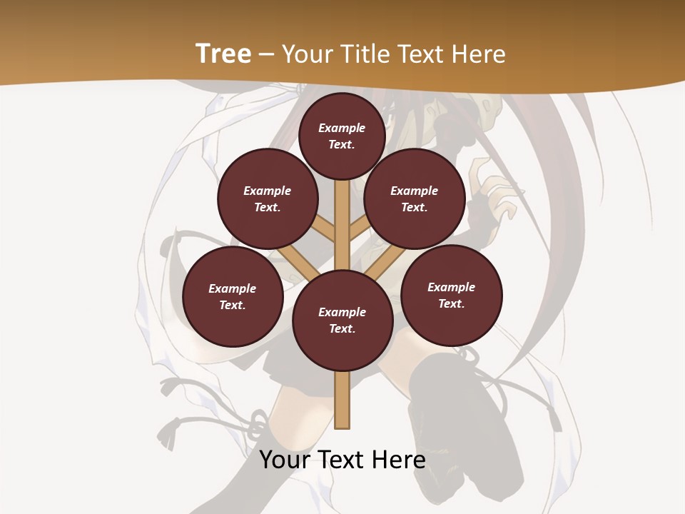 A Girl With Long Hair Is Running With A Sword PowerPoint Template