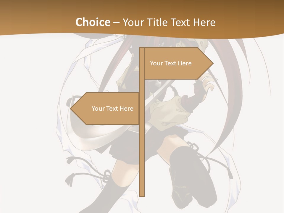 A Girl With Long Hair Is Running With A Sword PowerPoint Template