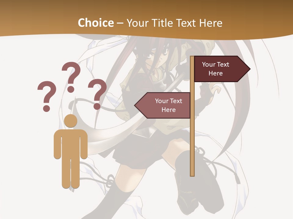 A Girl With Long Hair Is Running With A Sword PowerPoint Template
