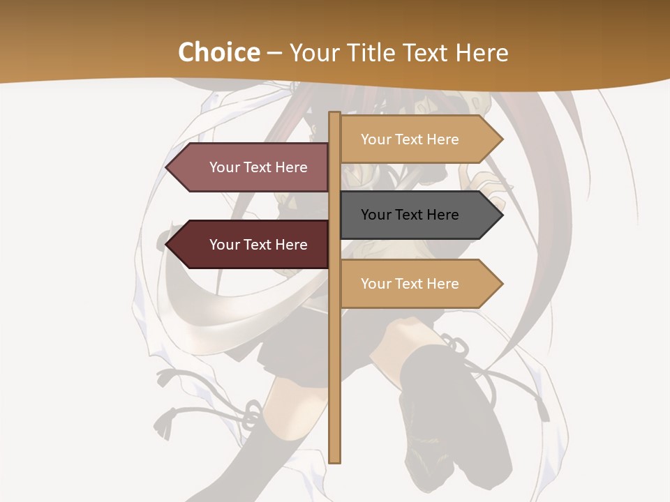 A Girl With Long Hair Is Running With A Sword PowerPoint Template