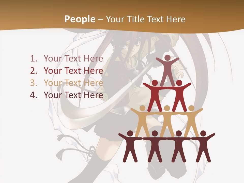 A Girl With Long Hair Is Running With A Sword PowerPoint Template