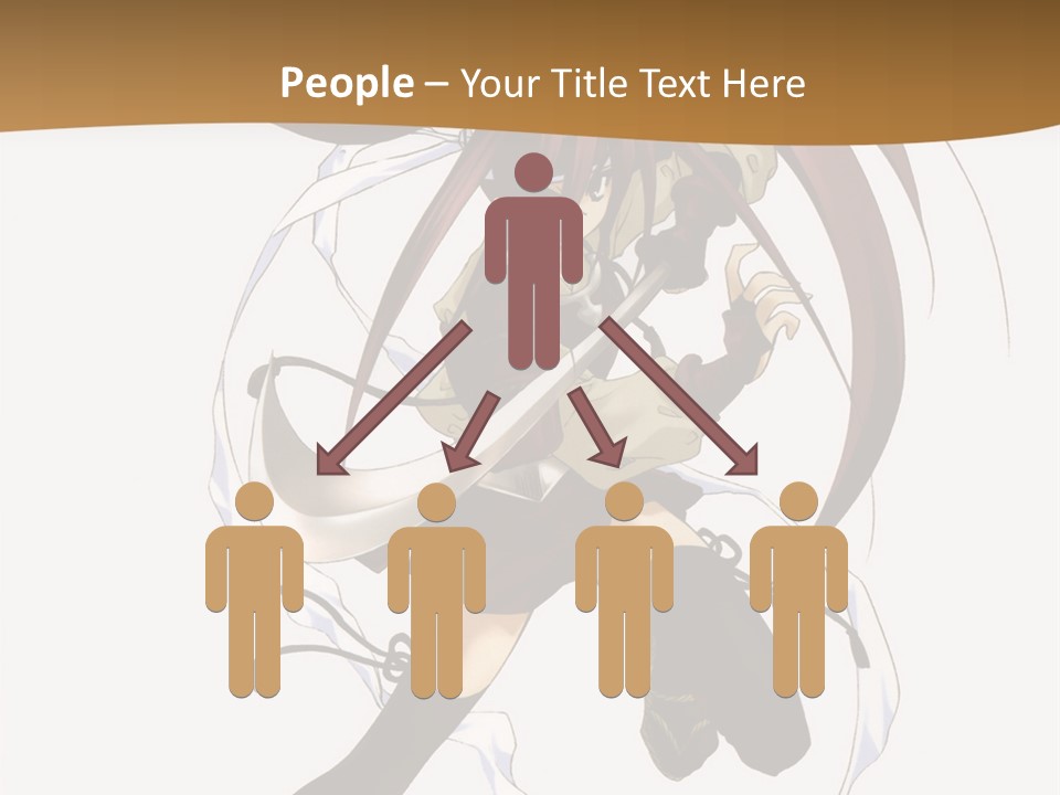 A Girl With Long Hair Is Running With A Sword PowerPoint Template