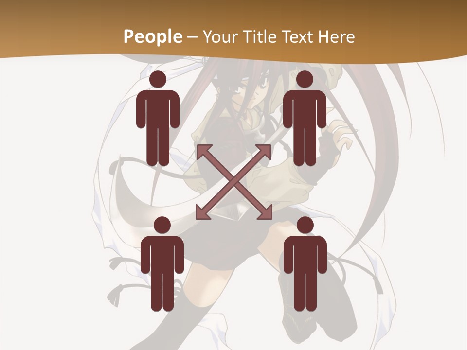 A Girl With Long Hair Is Running With A Sword PowerPoint Template