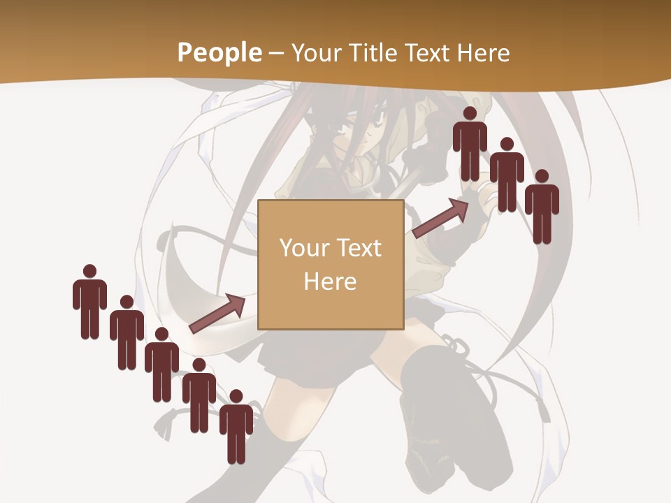 A Girl With Long Hair Is Running With A Sword PowerPoint Template