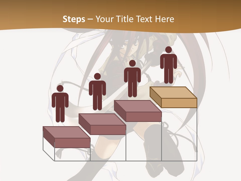 A Girl With Long Hair Is Running With A Sword PowerPoint Template