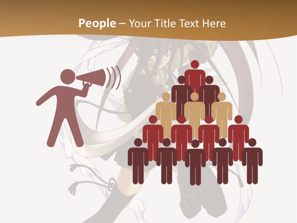 A Girl With Long Hair Is Running With A Sword PowerPoint Template