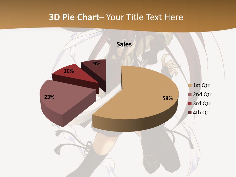 A Girl With Long Hair Is Running With A Sword PowerPoint Template