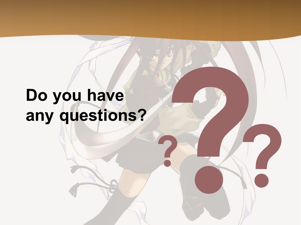 A Girl With Long Hair Is Running With A Sword PowerPoint Template