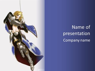 A Woman In Armor With A Sword Powerpoint Template PowerPoint Template