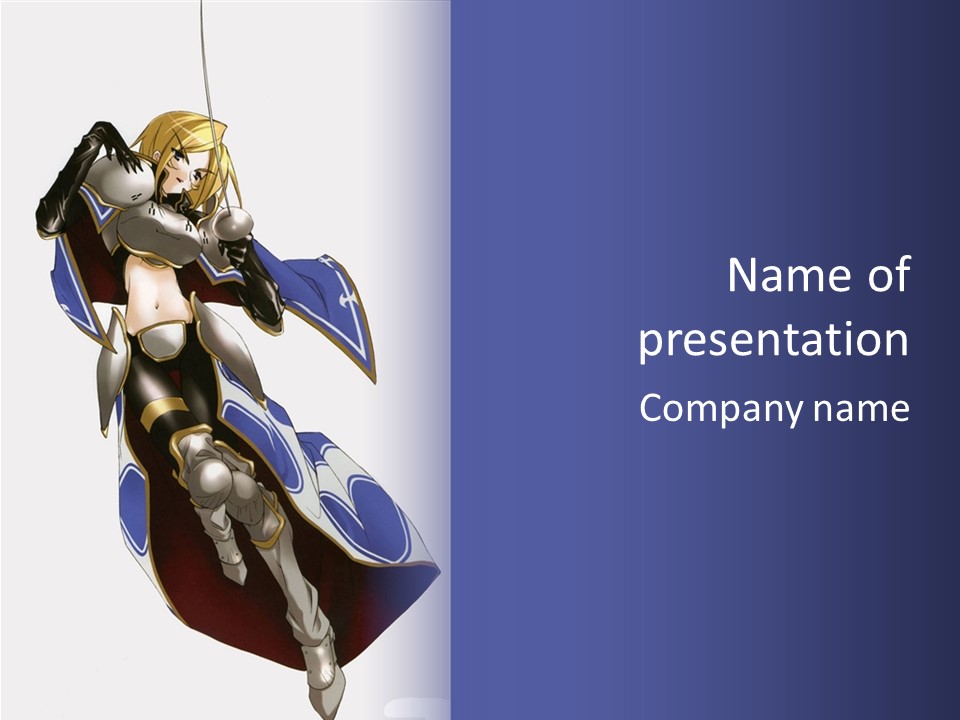 A Woman In Armor With A Sword Powerpoint Template PowerPoint Template