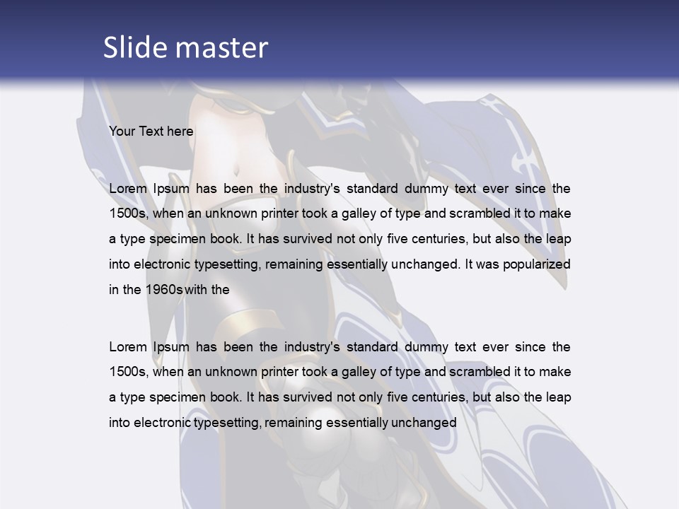 A Woman In Armor With A Sword Powerpoint Template PowerPoint Template