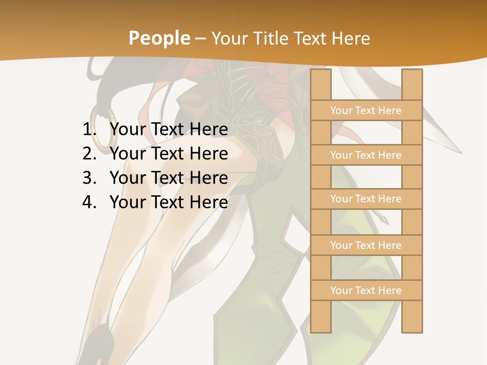 A Woman In A Green Dress Is Holding A Green Ribbon PowerPoint Template