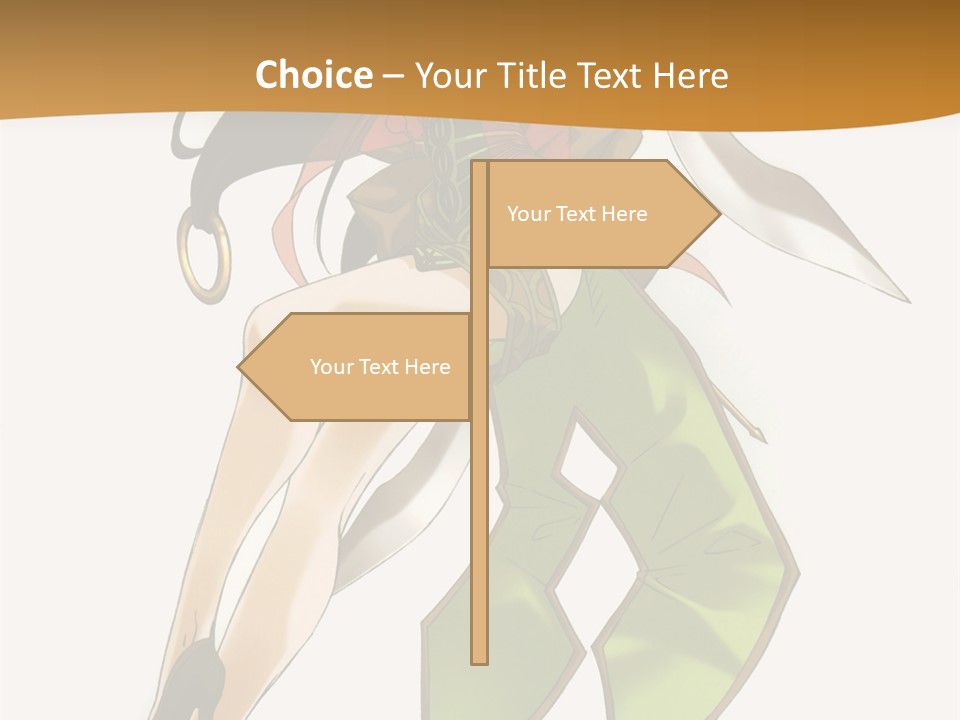 A Woman In A Green Dress Is Holding A Green Ribbon PowerPoint Template