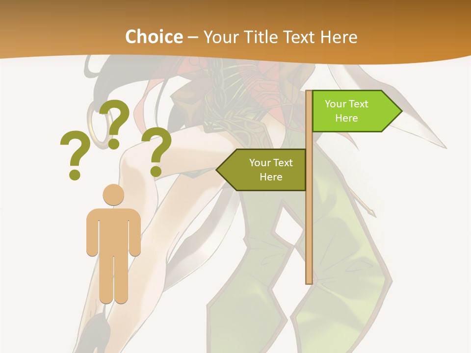 A Woman In A Green Dress Is Holding A Green Ribbon PowerPoint Template