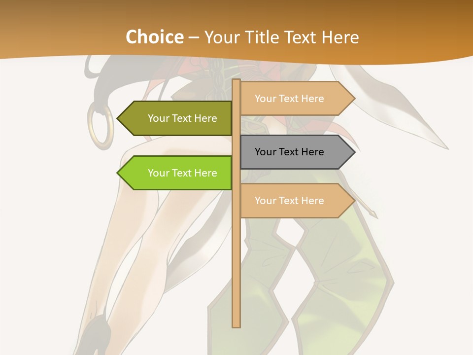 A Woman In A Green Dress Is Holding A Green Ribbon PowerPoint Template