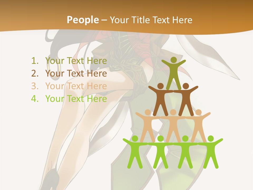A Woman In A Green Dress Is Holding A Green Ribbon PowerPoint Template