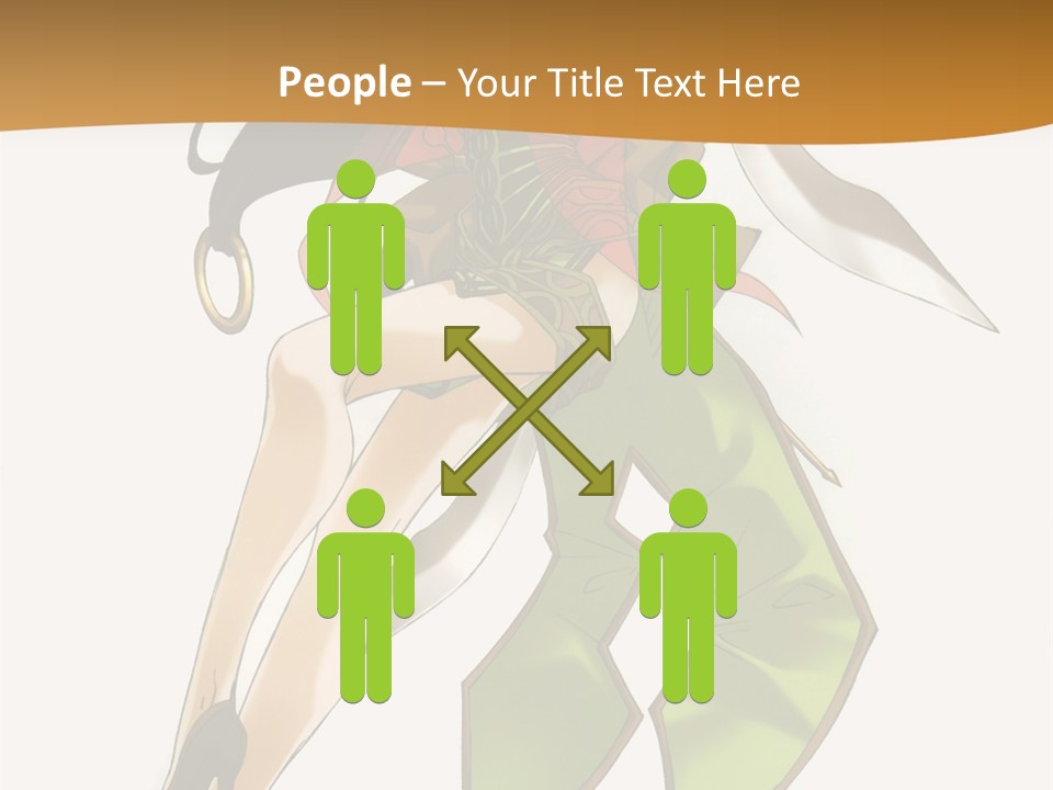 A Woman In A Green Dress Is Holding A Green Ribbon PowerPoint Template