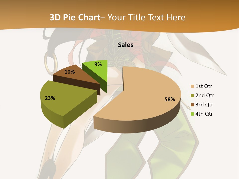 A Woman In A Green Dress Is Holding A Green Ribbon PowerPoint Template