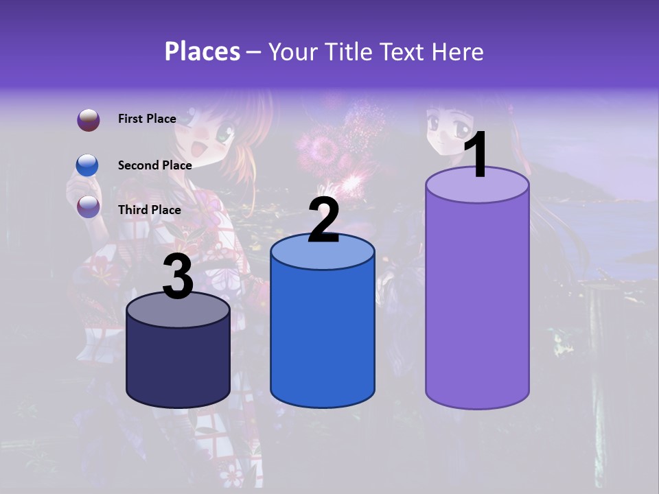 Two Girls Standing Next To Each Other With Fireworks In The Background PowerPoint Template