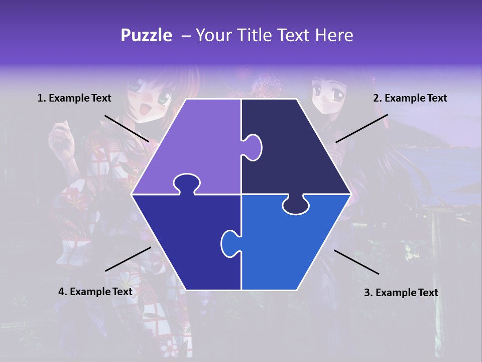 Two Girls Standing Next To Each Other With Fireworks In The Background PowerPoint Template