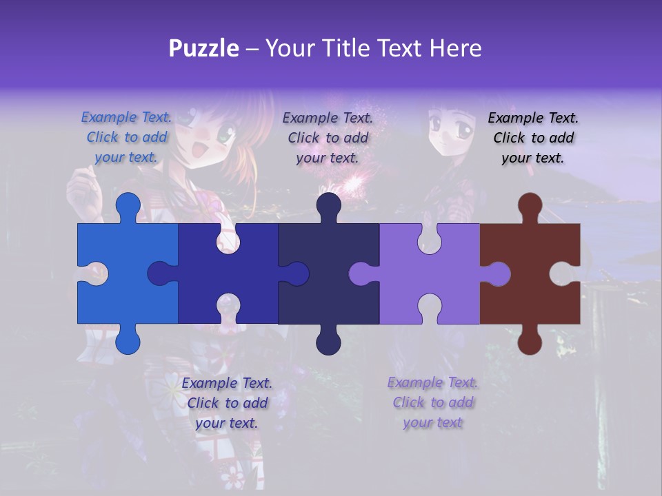 Two Girls Standing Next To Each Other With Fireworks In The Background PowerPoint Template