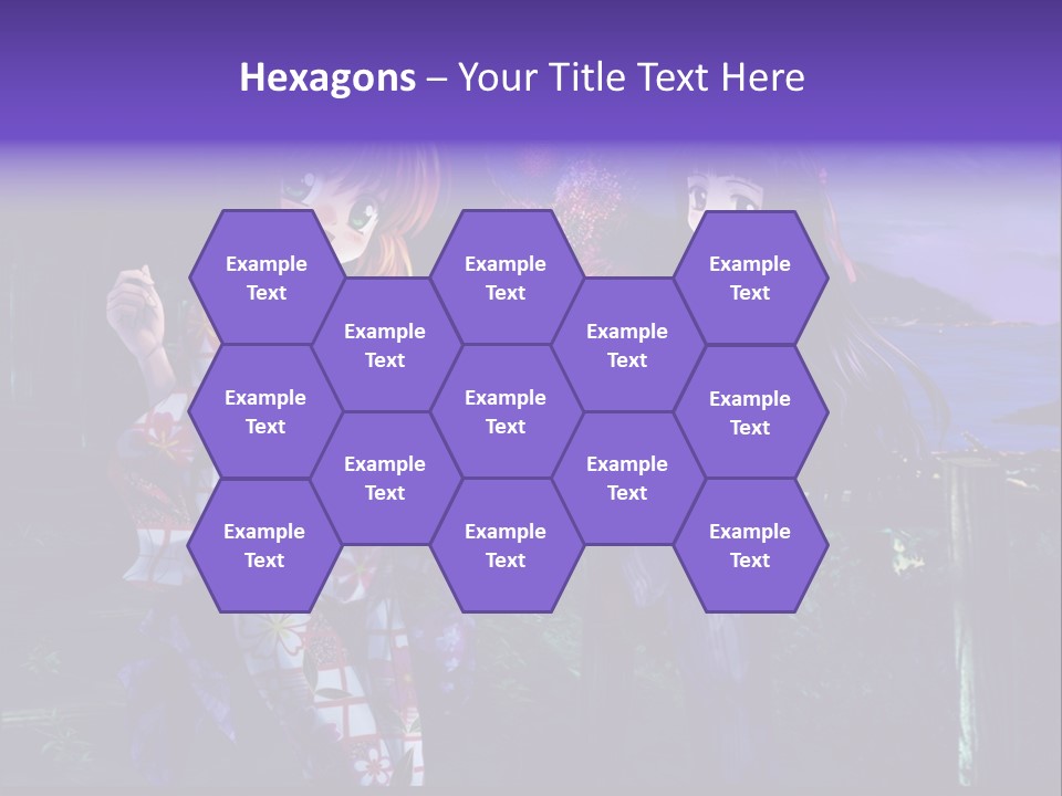 Two Girls Standing Next To Each Other With Fireworks In The Background PowerPoint Template